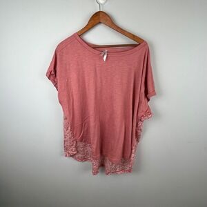 Seven 7 Shirt flowy  sheer paisley on back  xxl  stretchy